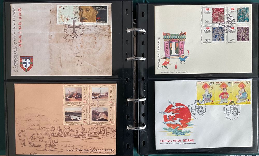 Selos FDC Macau 1990/1994