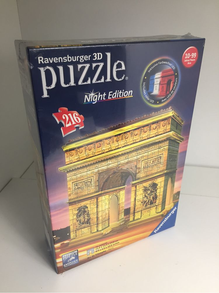 SELADO Ravensburger 3D Puzzle 125227, Arco do Triunfo com LEDs