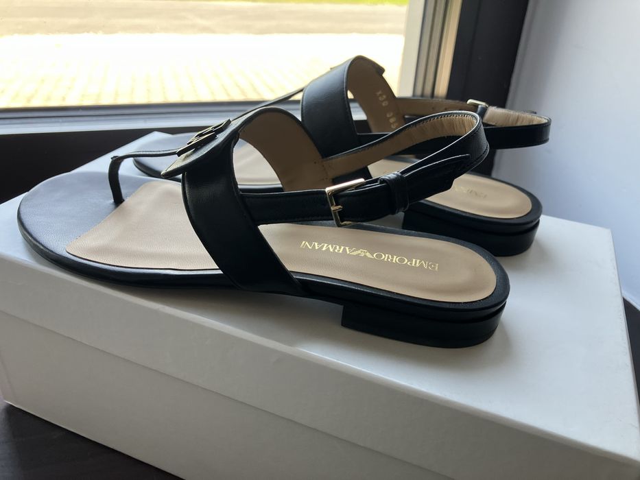 Emporio Armani luksusowe wloskie japonki / klapki skorzane New 38/39