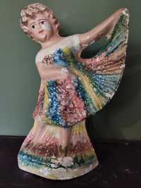 Rzeźba gipsowa zabytkowa dziewczynka tańcząca baletnica