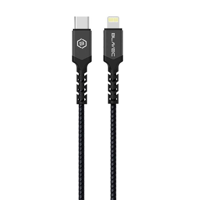 Blavec Kabel Raptor pleciony - Typ C na Lightning - PD 20W 2,4A 0,5