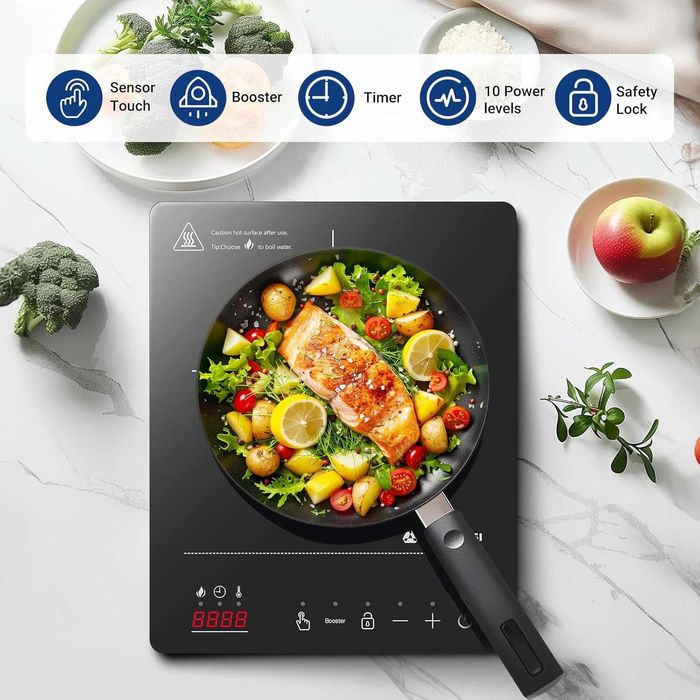 Płyta Indukcyjna Przenośna  Kuchenka Wolnostojąca 2000w Lcd Timer Pro