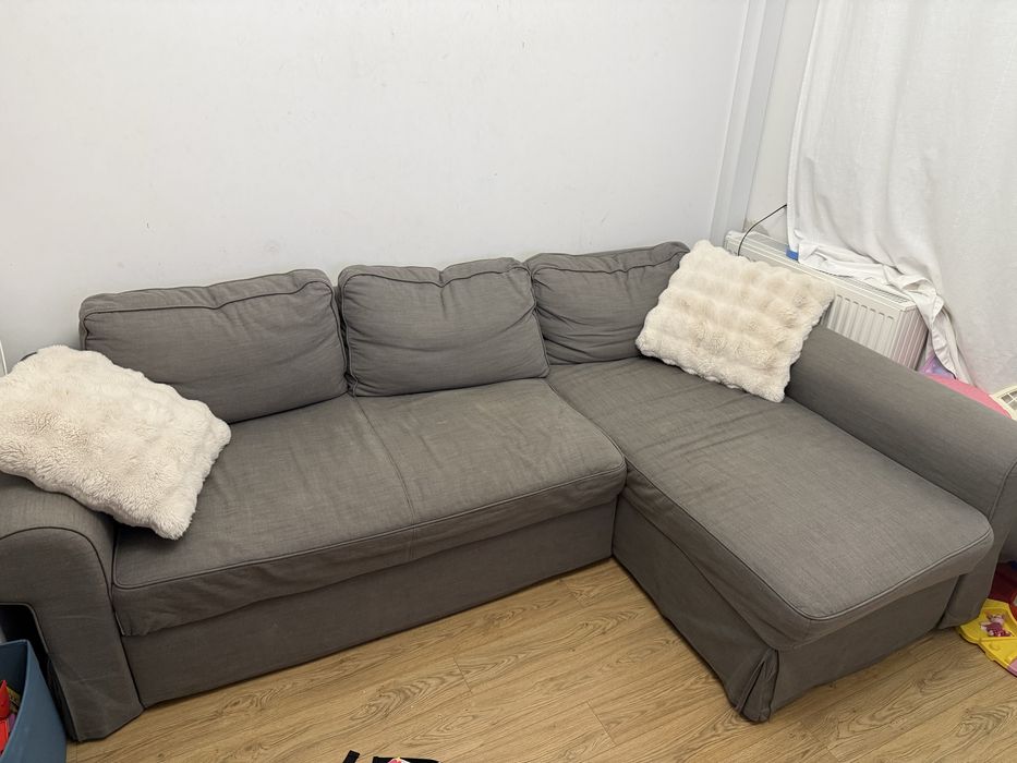 Kanapa rozkladana szara ikea szezlong