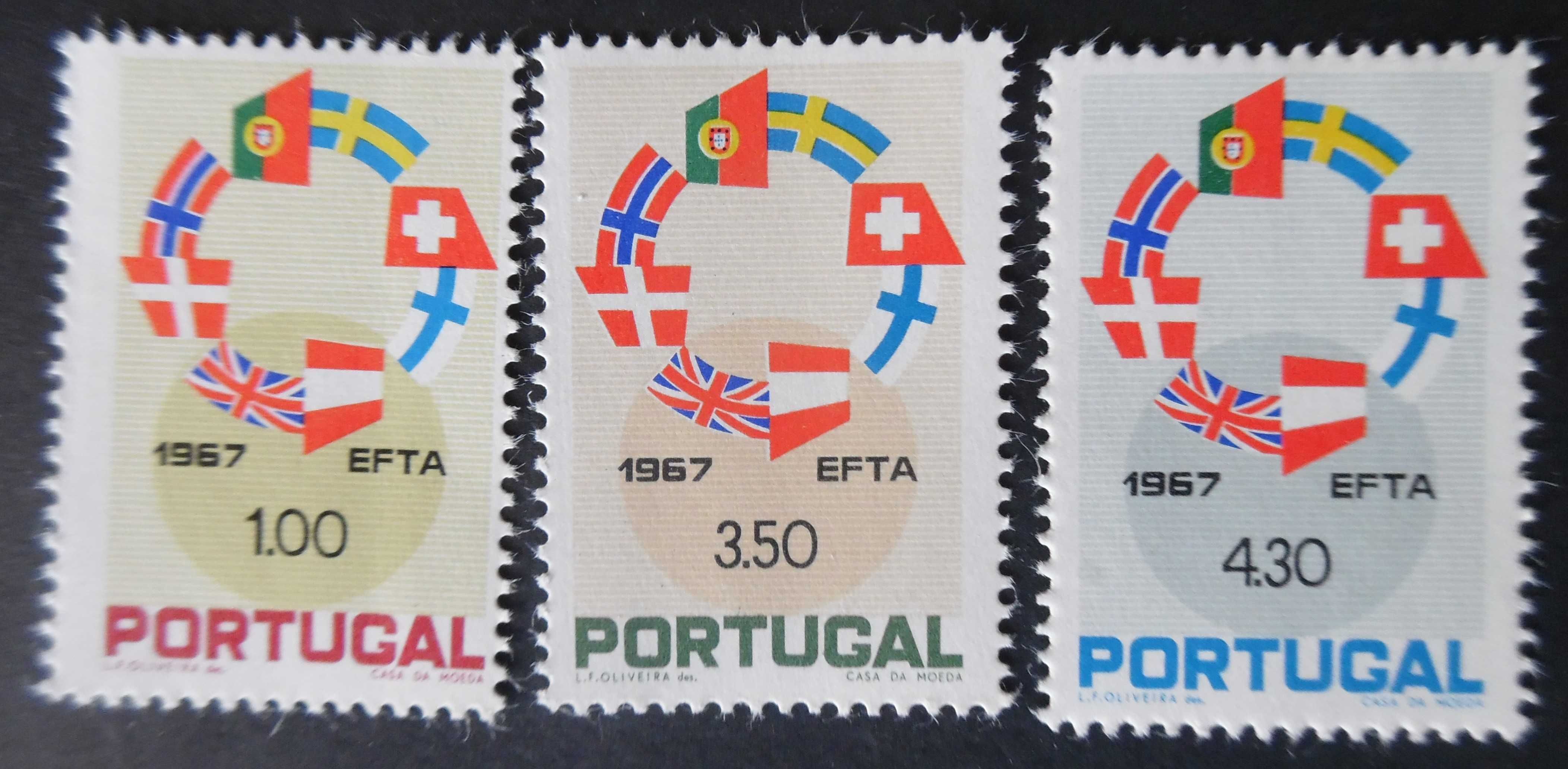 Selos Portugal 1967-EFTA serie completa Novos s/ Charneira