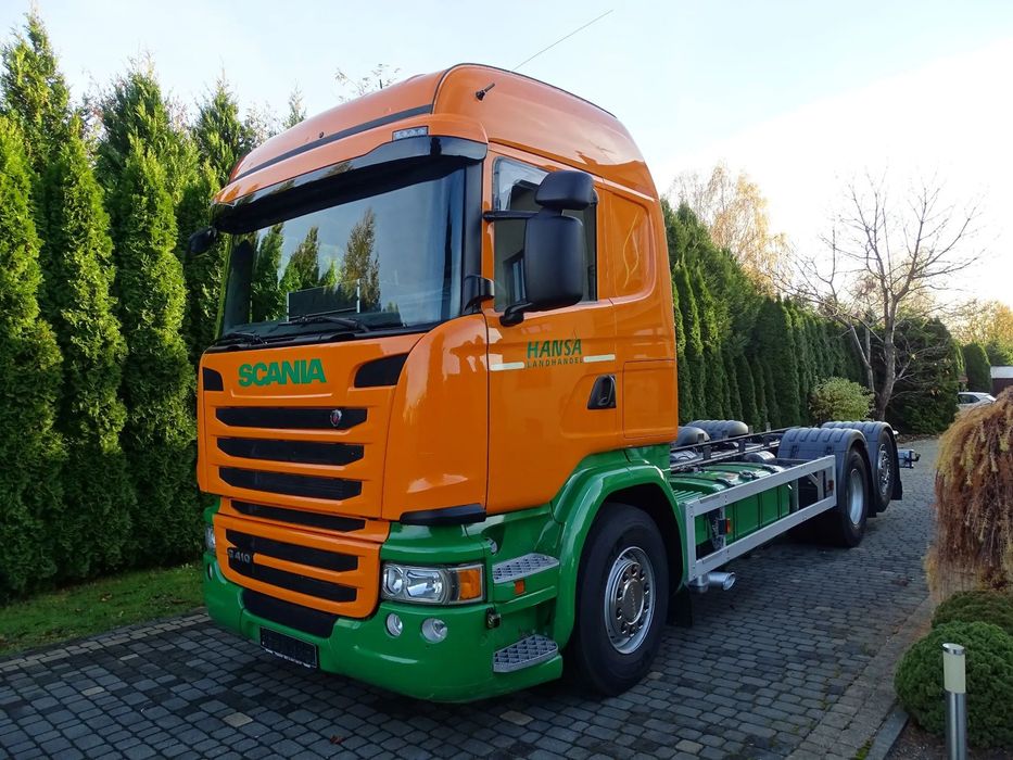 Scania G 410 / RAMA DO ZABUDOWY / EURO 6 / OŚ SKRĘTNA / PTO / Z NIEMIEC /