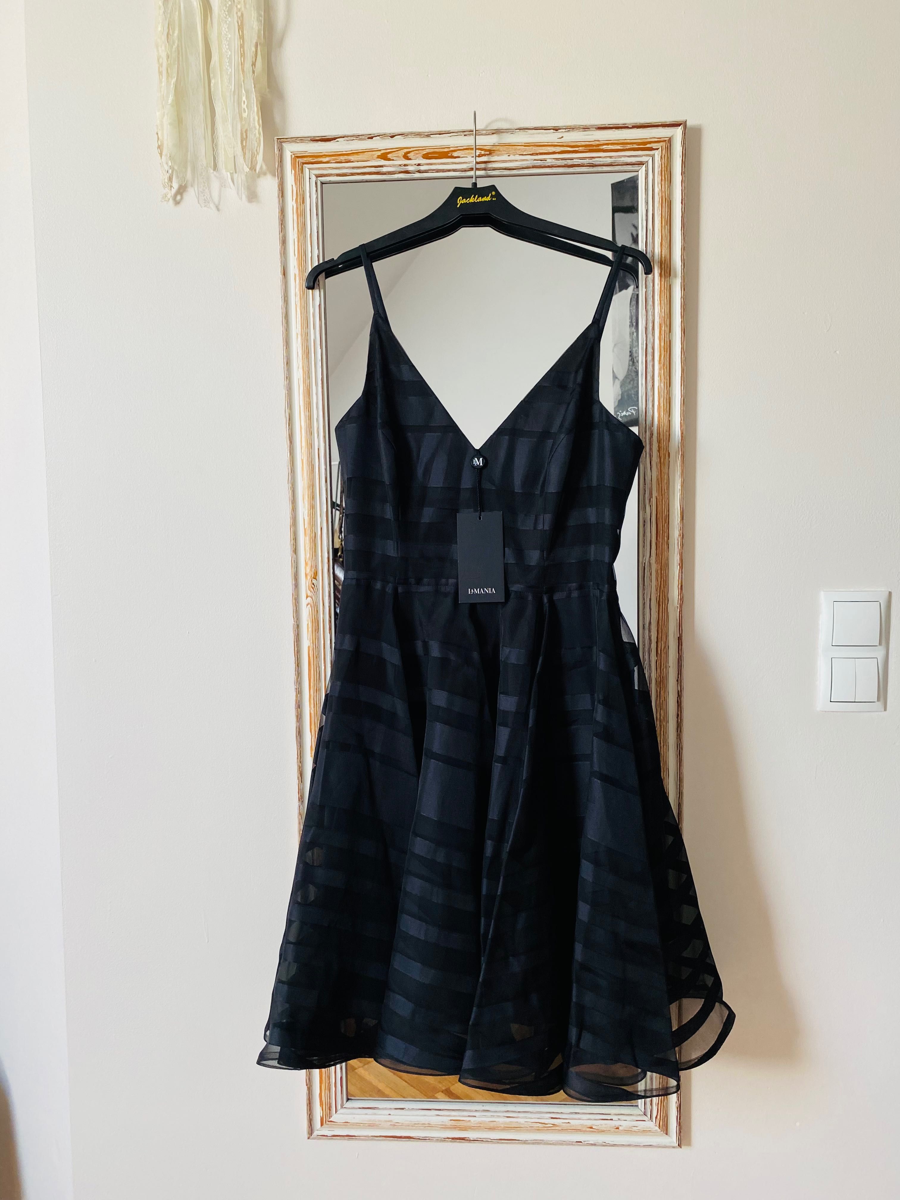 NOWA Sukienka mini elegancka wieczorowa imprezowa tiulowa La Mania M