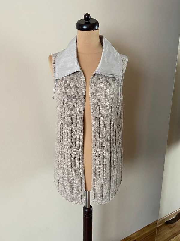 Gerry weber kamizelka narzutka tkana pleciona pastele 44 46 +size xxxl