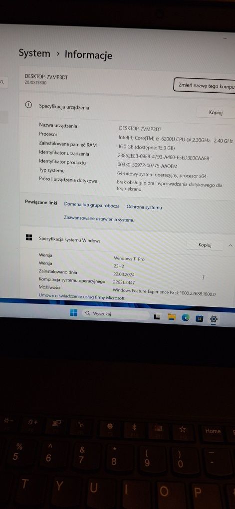 Thinkpad T570 procesor i5, 500gb dysk, 16gb ram