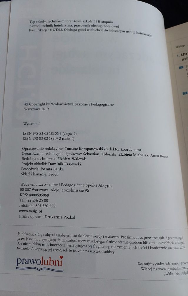 Obsługa gości w obiekcie świadczącym usługi hotelarskie  HGT.03 cz.2