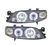 FARÓIS ANGEL EYES CCFL OPEL VECTRA 96-98 FUNDO PRETO