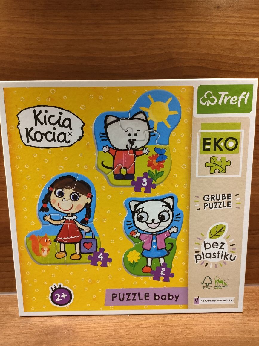 Kicia kocia, puzzle, ekologiczne, trefl, dla dzieci