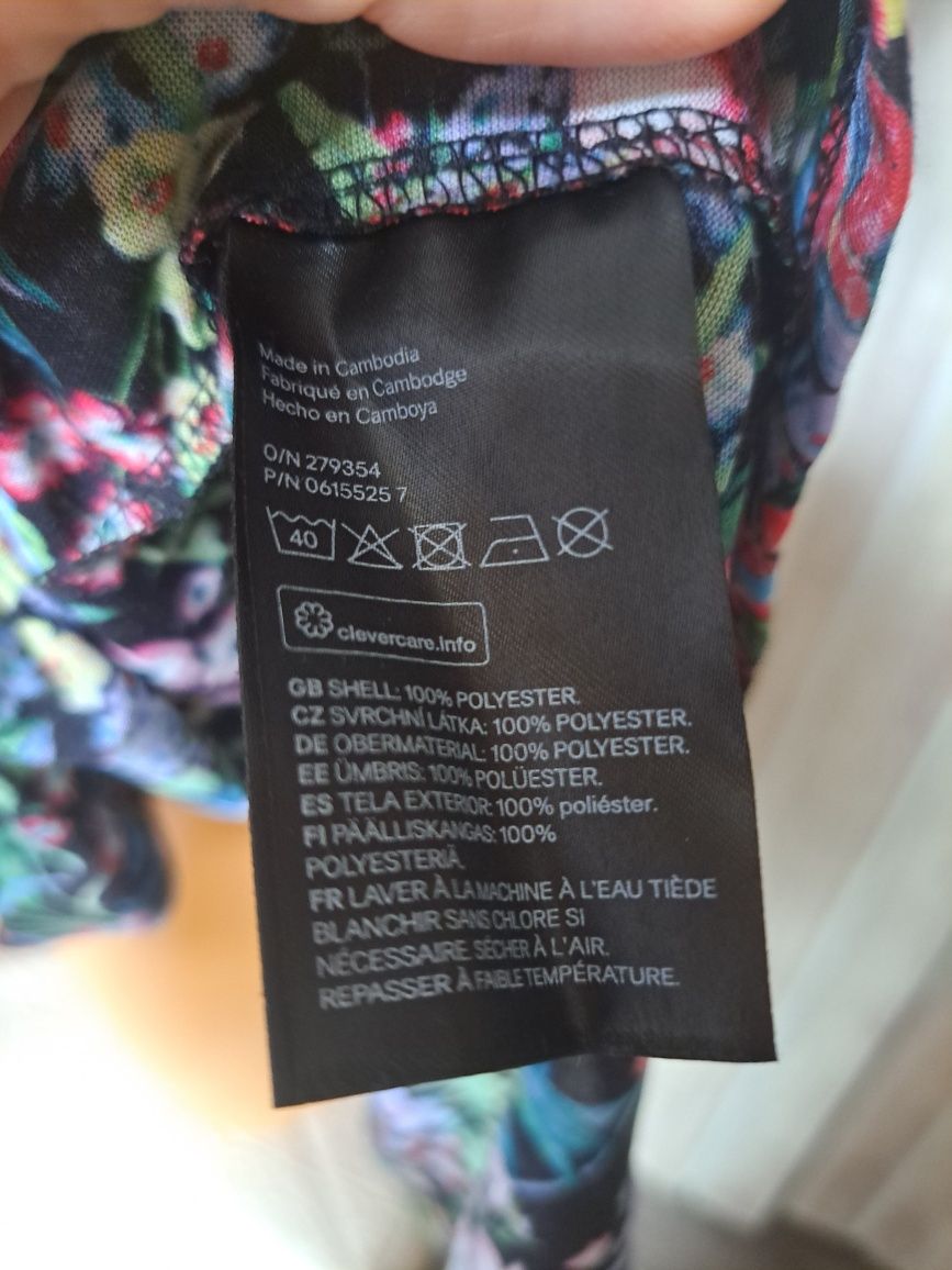 Sukienka z odkrytymi ramionami kwiaty H&M XS-S