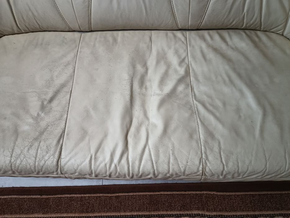 Sofa kanapa rozkładana +fotel skórzany