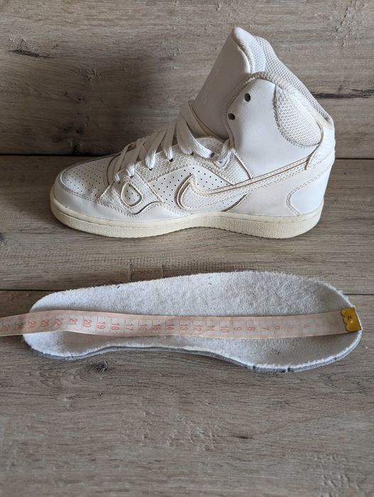 Кожаные белые кроссовки б/у хай-топы Найк Nike  Force Mid 37р 24 см