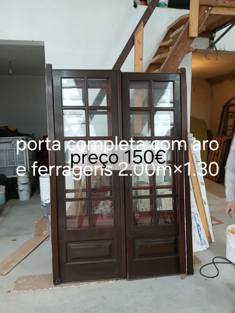 Portas e Janelas de Madeira c/aros e ferragens incluidos