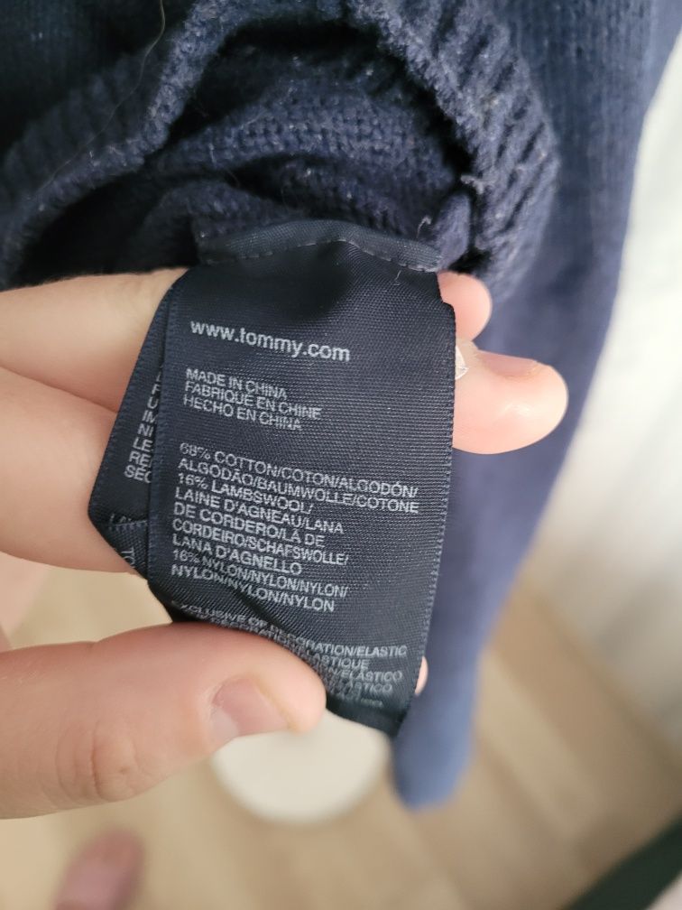 Swete męski Tommy Hilfiger wełniany bawełniany