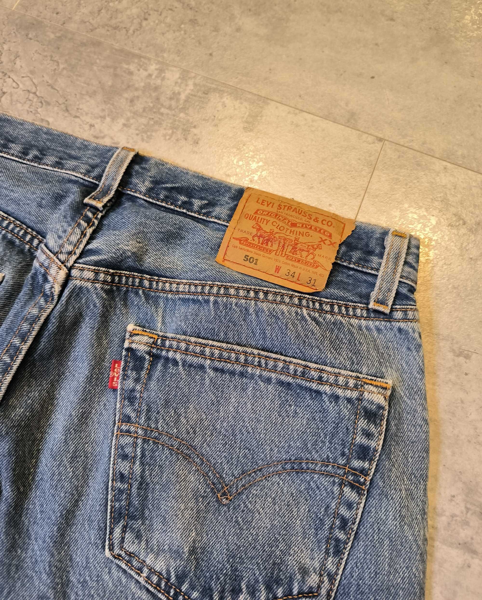 Levi's Spodnie Dżinsowe Jeansy 501 Levis Niebieskie