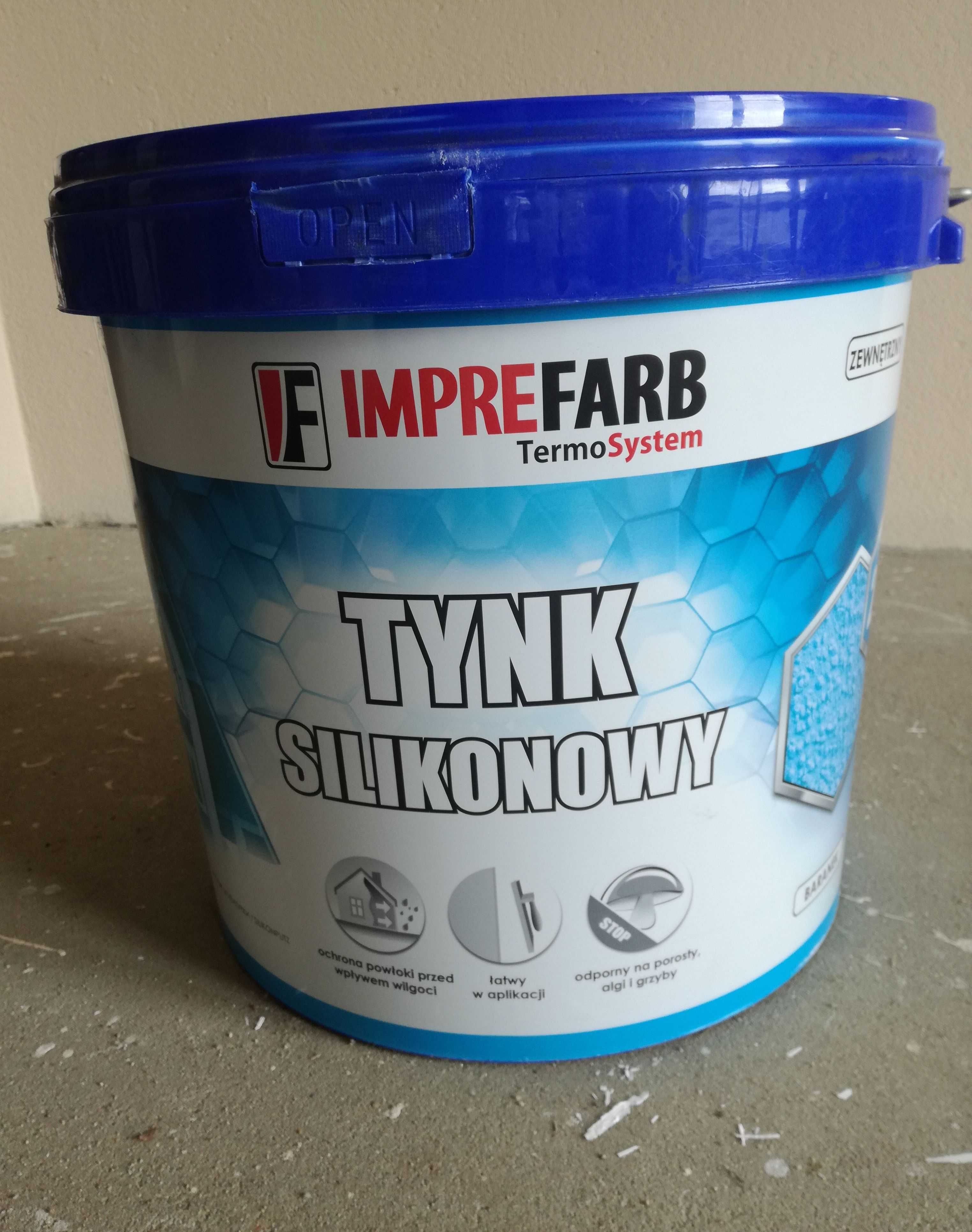 Tynk silikonowy  Imprefarb 1,5mm - 25kg kolor IF146 (jasno-szary) .