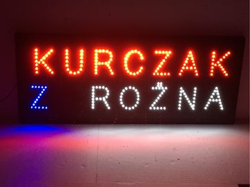 Kurczak z rożna reklama led szyld 100 x 40cm zewnętrzna. NOWA