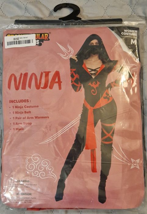Strój na karnawał, bal dla niej - ninja