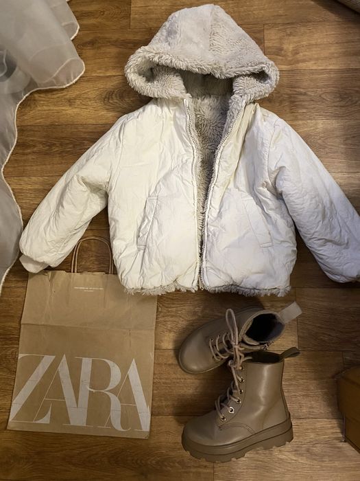 Зимова куртка шуба дівчинці фірми zara 4-5 років