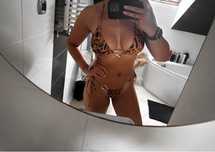 Bikini panterka nowe ze zlotymi elementami seksowne