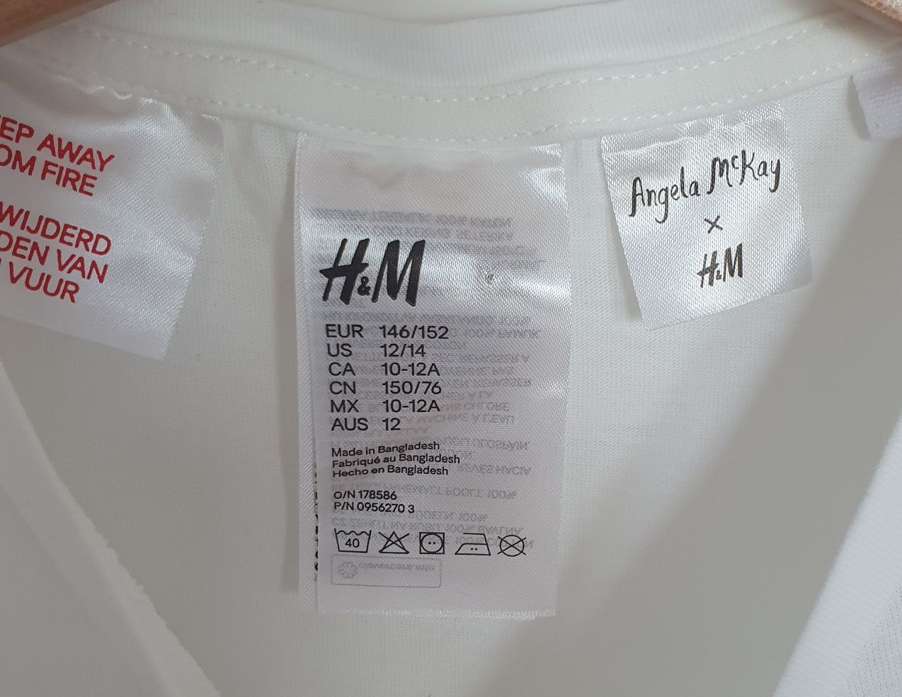 H&M-Nowa bluzka z krótkim rękawkiem dla dziewczynki 146/152cm