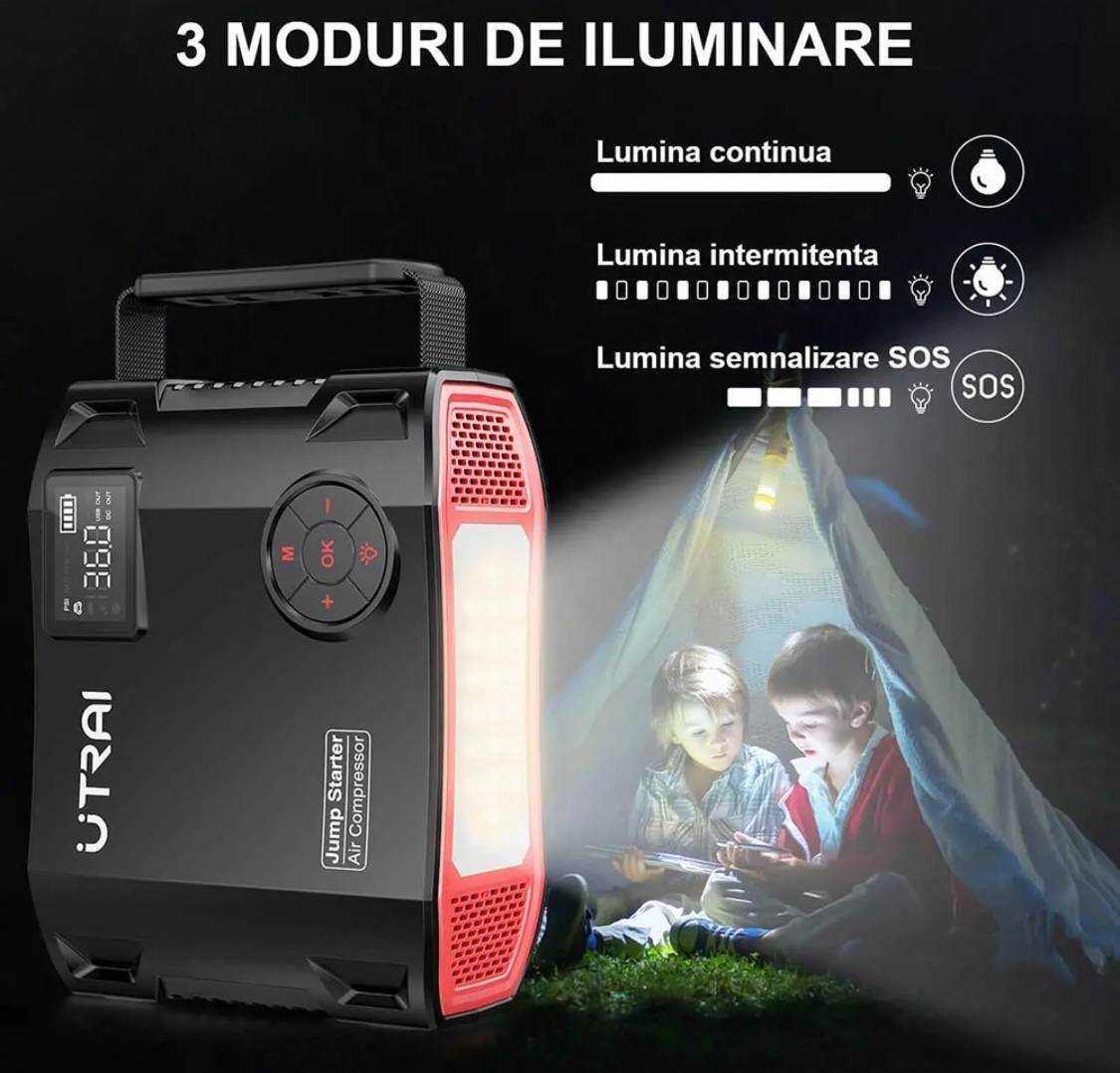 Бустер Компресор Пусковий Пристрій Utrai Js 5 2500A 27000mah Повербанк