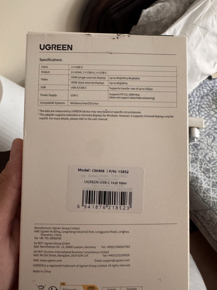 UGREEN Hub USB-C Revodok 6-em-1 (ADAPTADOR)