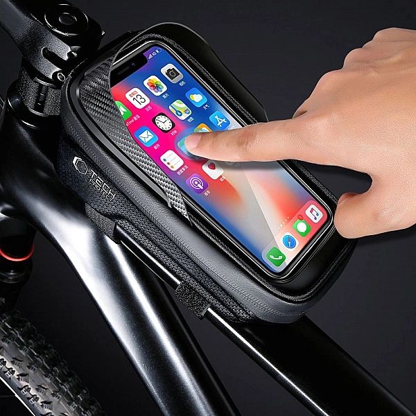 Torba Tech-Protect V2 rowerowa z miejscem na telefon 1l - czarna