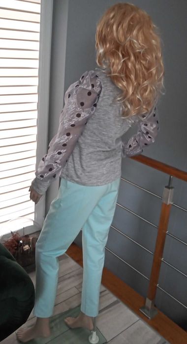 Bluzka Damska z Tiulowym Rękawem.