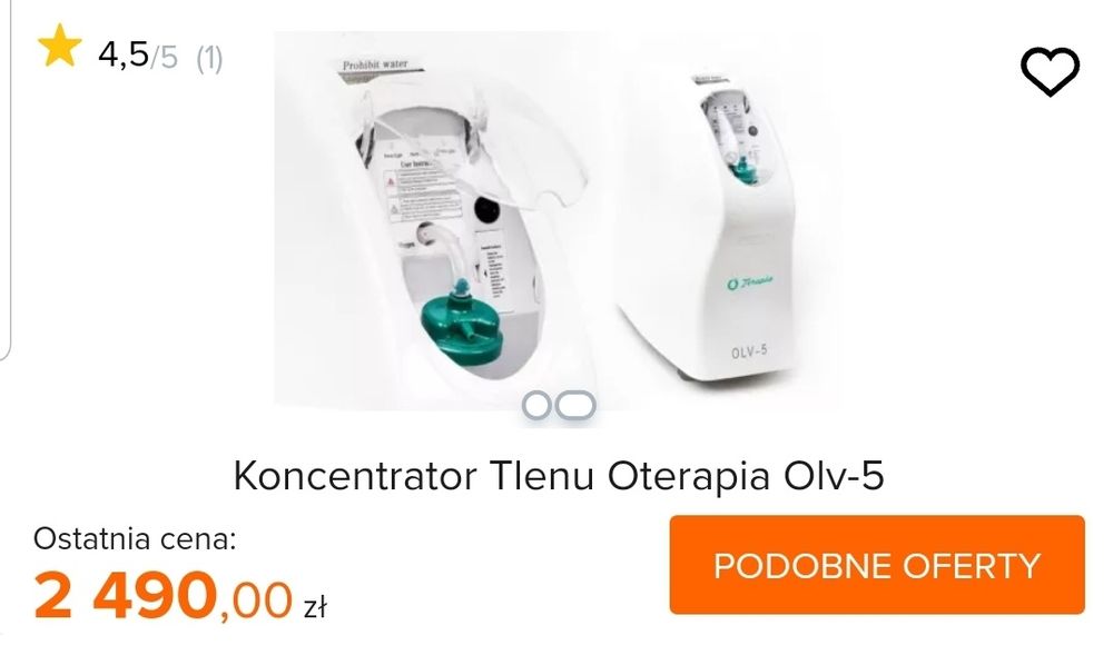 Tlen tlenororator urządzenie do produkcji tlenu sprzęt rehabilitacyjny