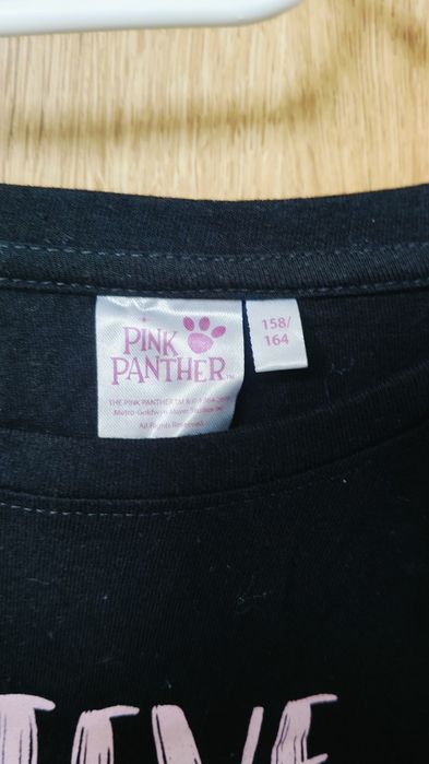 Czarna bluzka t-shirt Pink Panther