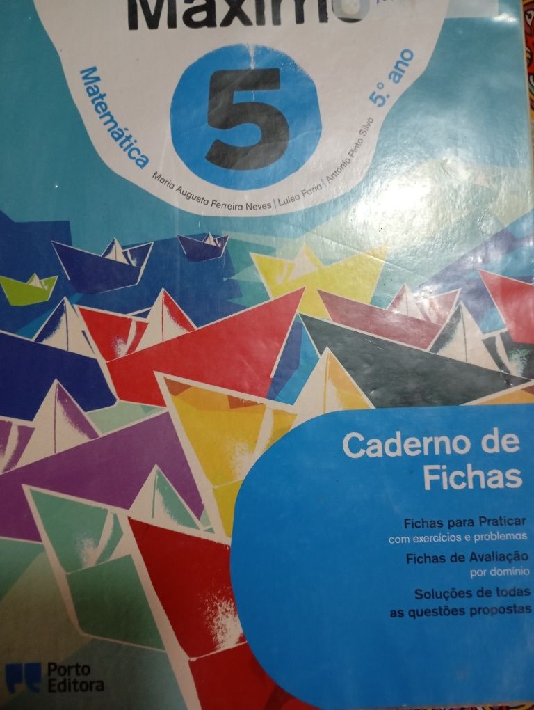 Máximo 5 manuais e caderno fichas