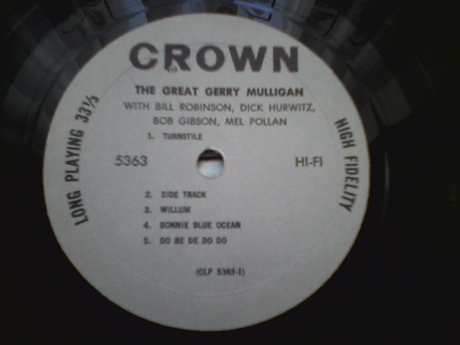 LP Jazz Gerry Mulligan \ the Great Gerry Mulligan 1963 MONO USA