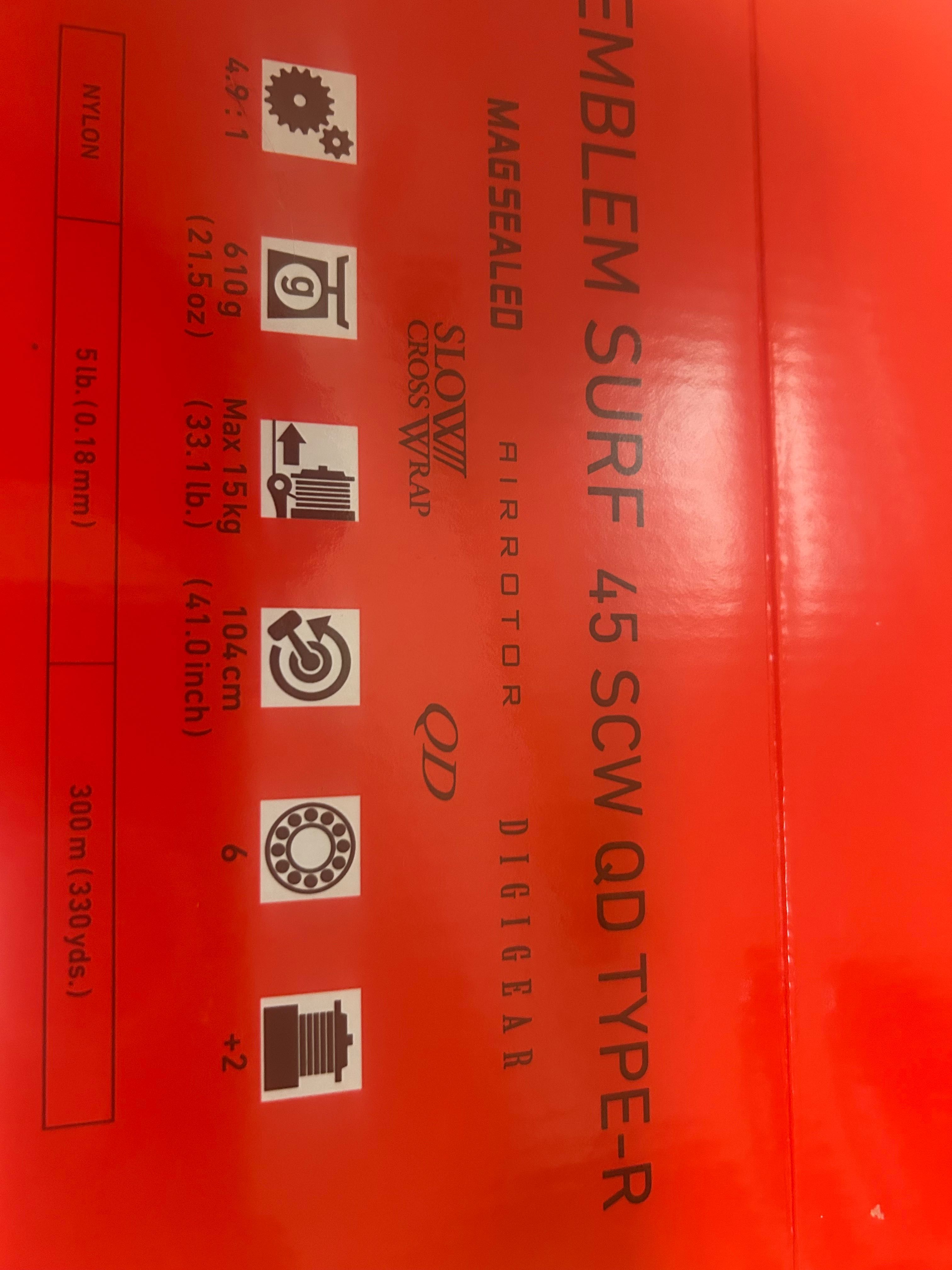 Carreto Daiwa Emblem Surf 45 SCW QD Typ R Novo