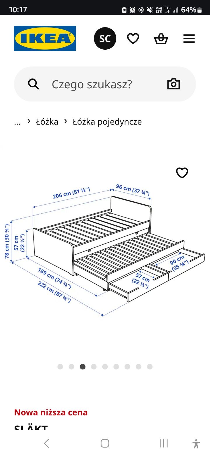 Łóżko ikea Slakt