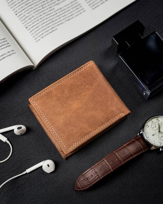 skórzany portfel męski bez zapięcia - always wild