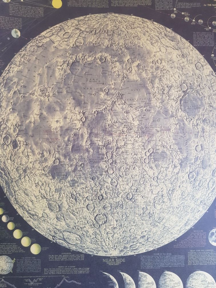 Duży plakat The Earth's Moon Księżyc 48×70 cm