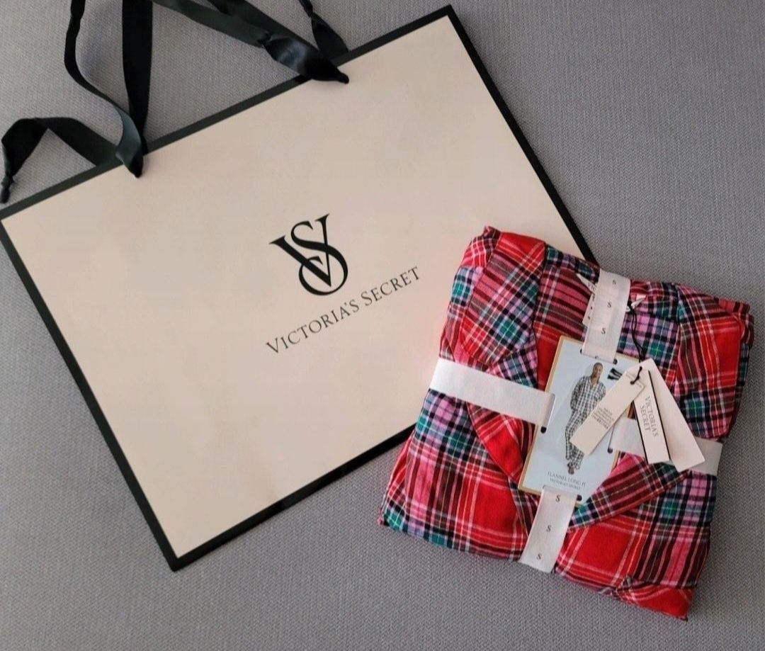 VICTORIA'S SECRET oryginalna z USA pizama flanelowa czerwona krata S