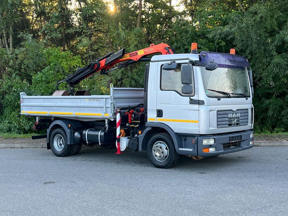 MAN MAN TGL 12-240 Kiper Wywrotka 4x2 Kran PALFINGER PK 12500 BARDZO DOBRY STAN