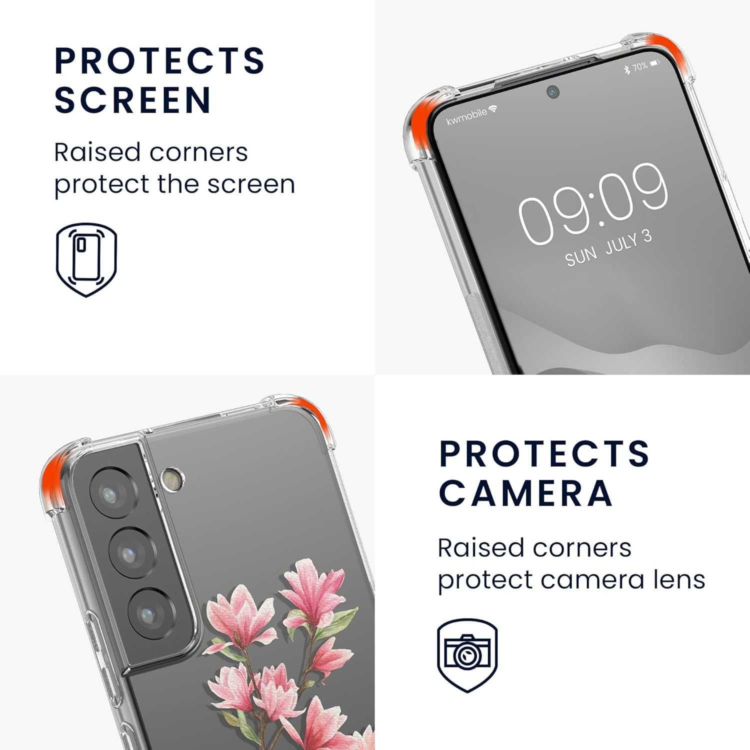 Kwmobile etui plecki z łańcuszkiem do Samsung Galaxy S22 w magnolie