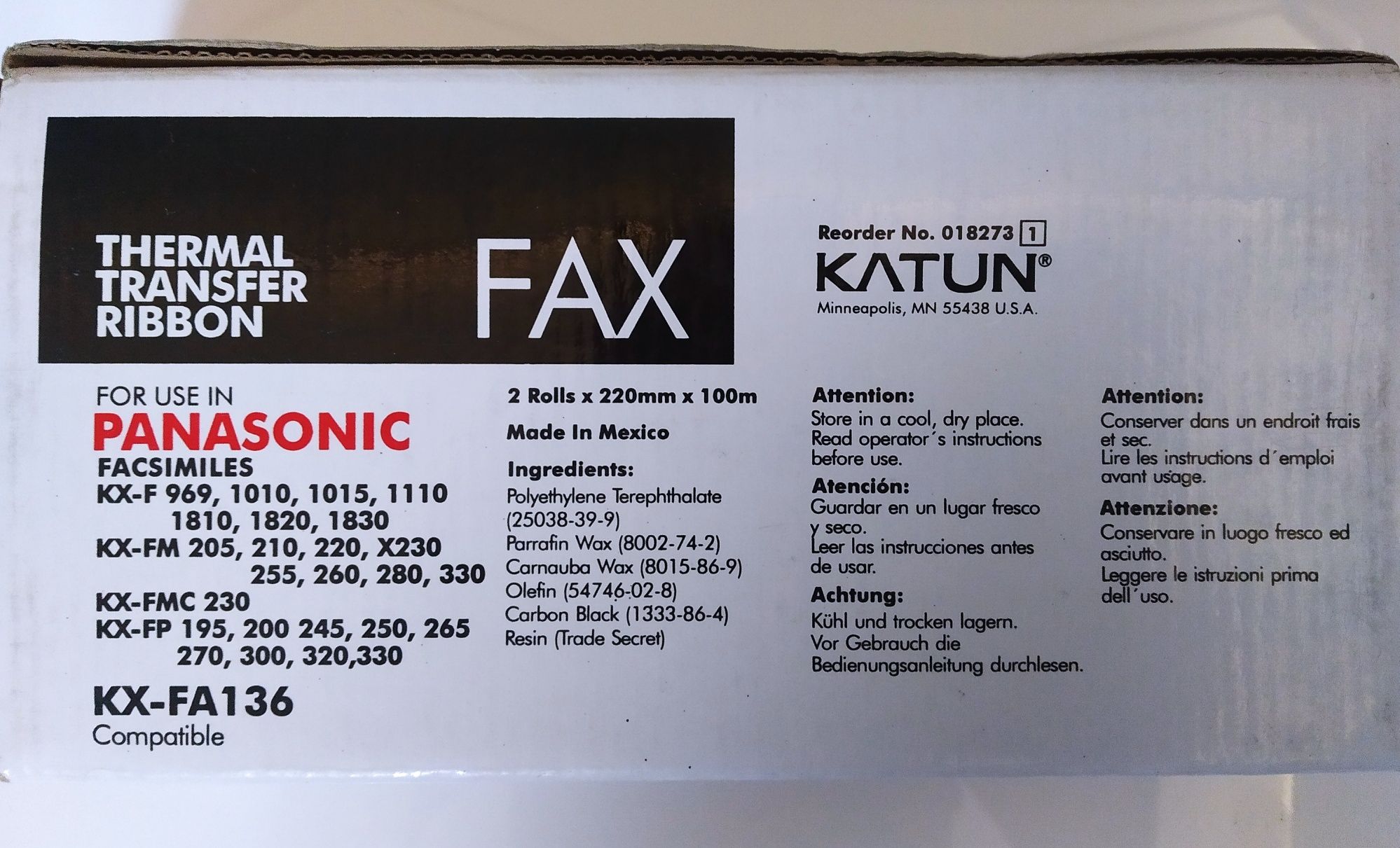 Термоплівка Panasonic KX-FA136 Оригінальна