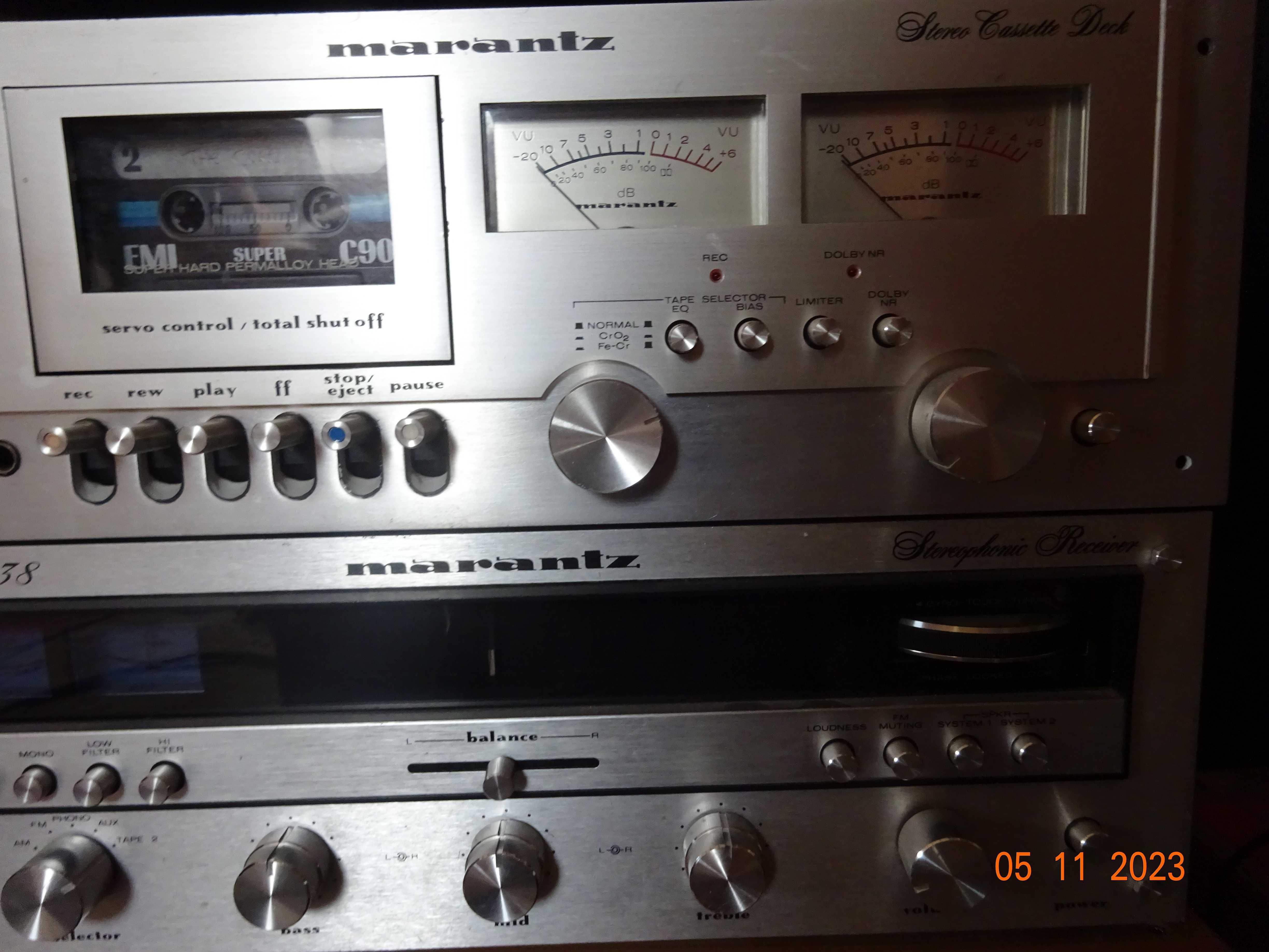 Amplituner Marantz 2238, lata 70, po wymianie kondensatorów