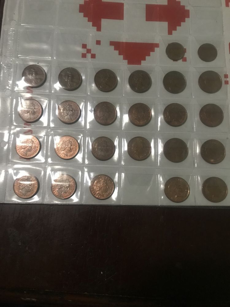 Монеты. Редкий набор монет one penny. Включая 1971 г