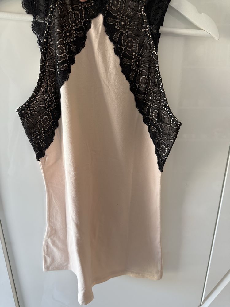 Bluzka na ramieczkach S H&M z koronka super stan