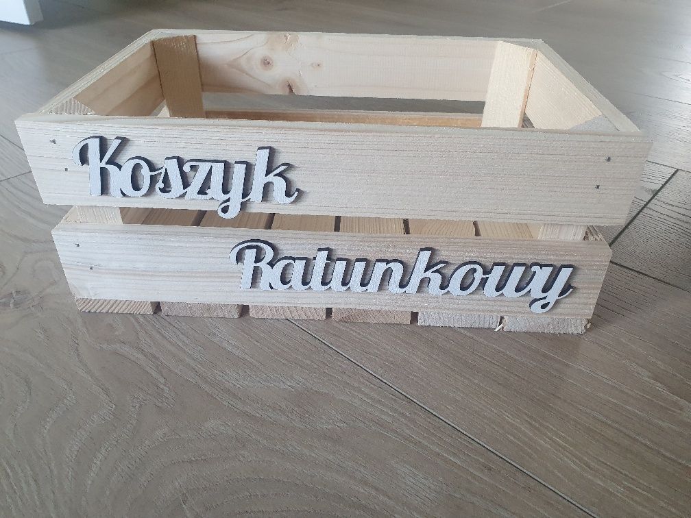 Drewniany koszyk ratunkowy 30x20cm