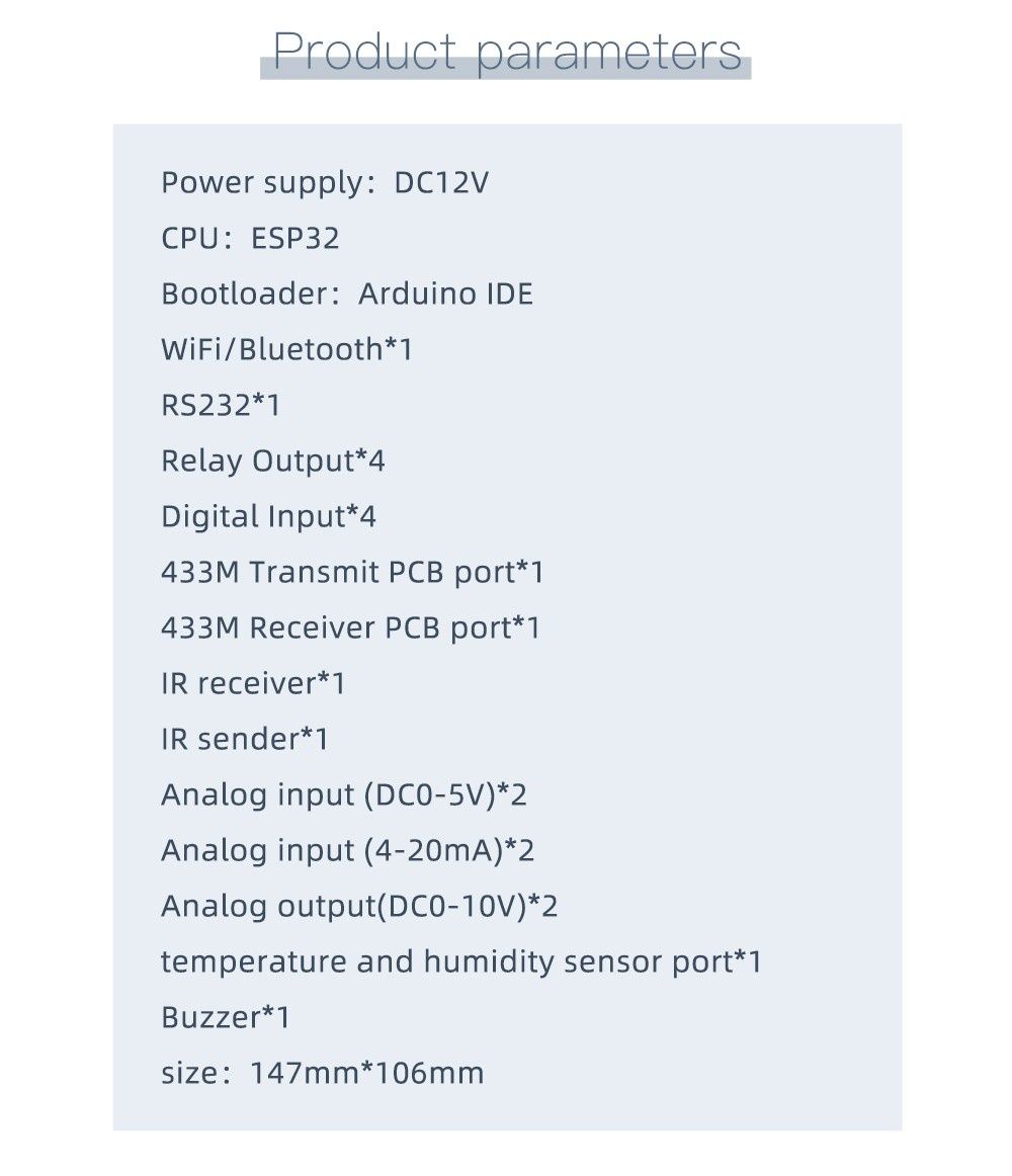 Sterownik Kincony KC868-A4 ESP32 i2C RS485 Tasmota Tuya Home Assistant