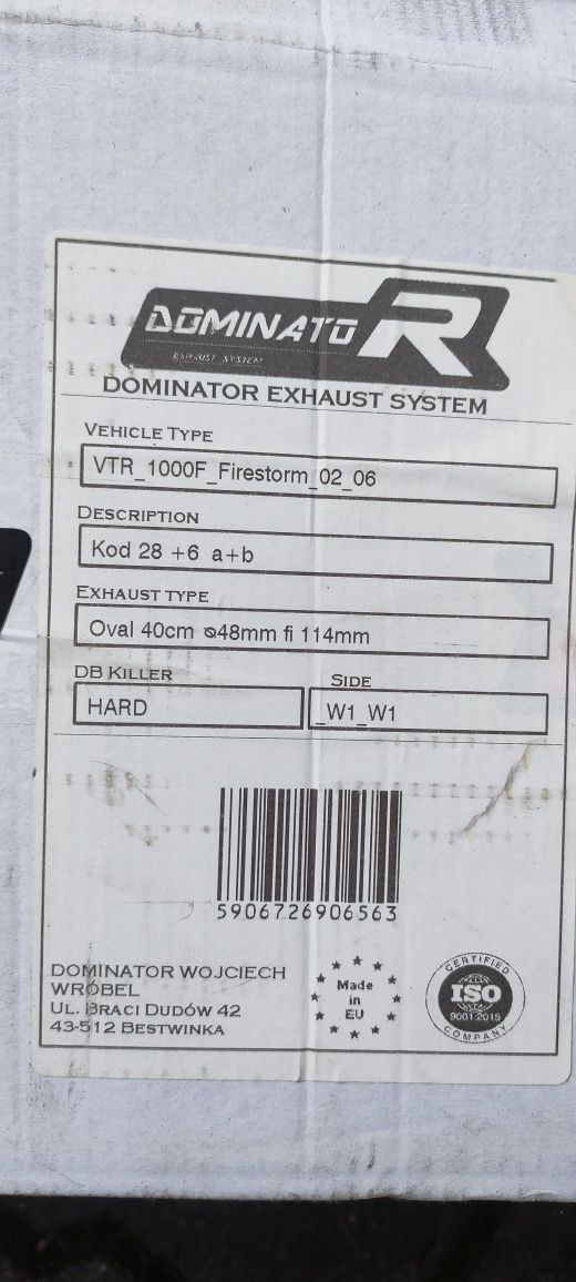 Tłumiki DbKiller dominator Honda VTR 1000 F Firestorm