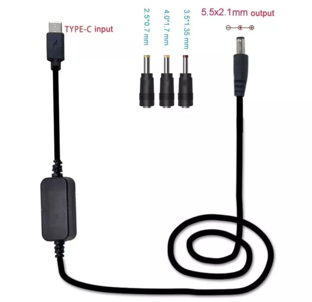 Кабель usb dc 9v та pd 20v usb type c dc 2.5/3.5/4.0/5.5